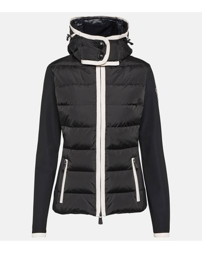 3 MONCLER GRENOBLE Hooded Panelled Twill And Quilted Stretch-shell Down Jacket - Black
