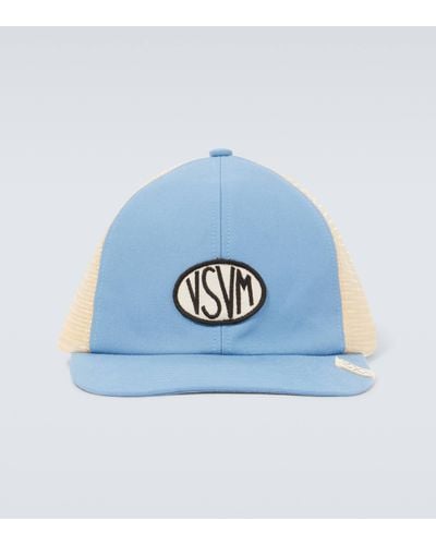 Visvim Logo Cotton Canvas And Mesh Baseball Cap - Blue