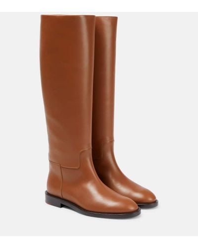 Loro Piana Decker Leather Knee-high Boots - Brown