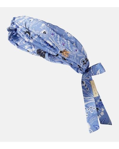 Etro Haarband aus Seide - Blau