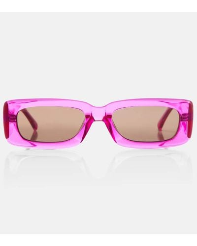 The Attico X Linda Farrow Mini Marfa Rectangular Sunglasses - Pink