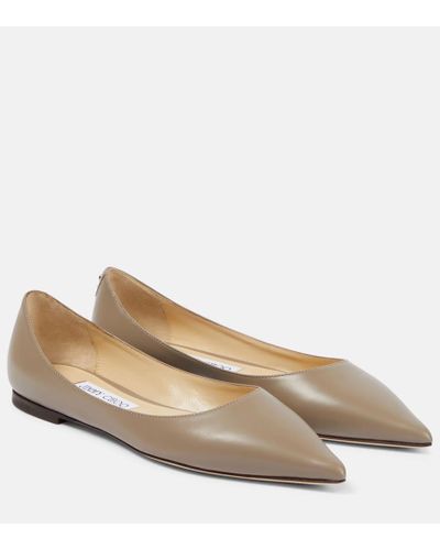 Jimmy Choo Ballerinas Love aus Leder - Natur