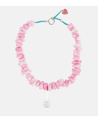 Acne Studios Agate Necklace - Pink