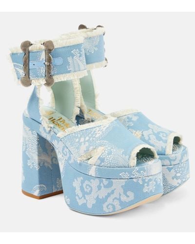 Vivienne Westwood Olde London Jacquard Platform Sandals - Blue