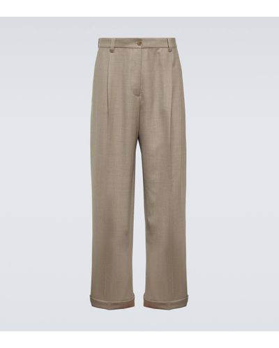 Miu Miu Pantalon ample en laine vierge - Neutre