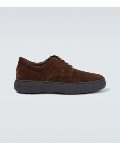 Tod's Gommino Suede Derby Shoes - Brown