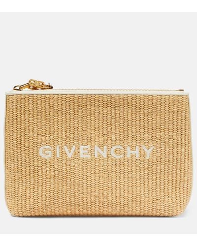 Givenchy Clutch de rafia con logo - Metálico