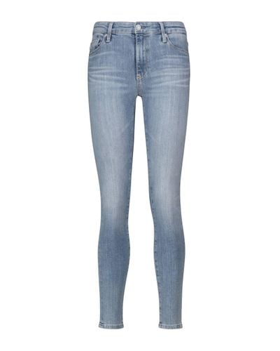 AG Jeans Farrah Ankle Seamless Skinny Jeans - Blue