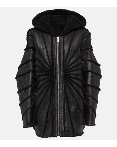 Rick Owens Reversible Leather And Shearling Jacket - Black