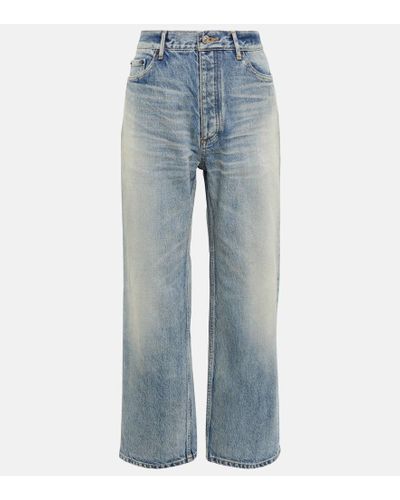 Balenciaga High-Rise Wide-Leg Jeans - Blau
