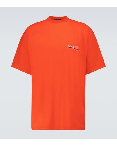 Balenciaga Political Campaign Large-fit T-shirt - Orange