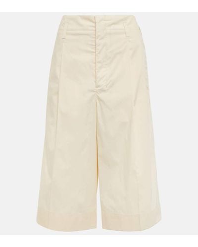 Lemaire Pleated Cotton Shorts - Natural