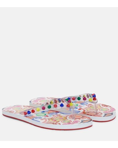 Christian Louboutin Loubi Flip Spikes Thong Sandals - Multicolour