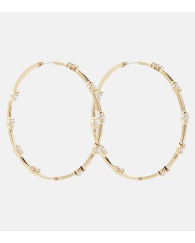 Melissa Kaye Zea 18kt Yellow Gold Hoop Earrings With Diamonds - Natural