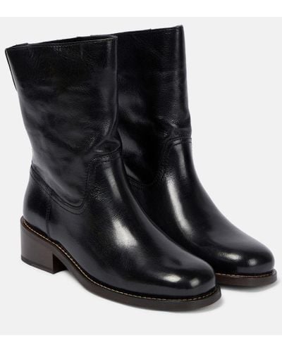 Lemaire Leather Ankle Boots - Black