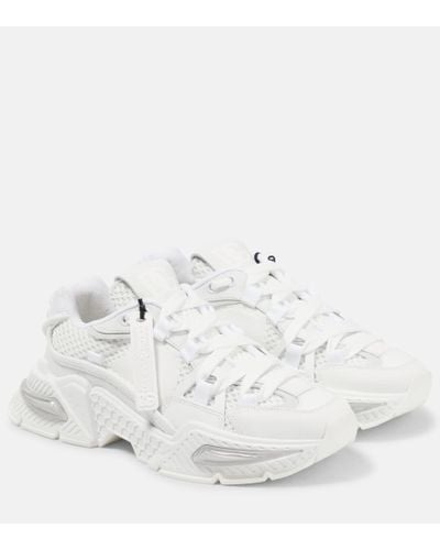 Dolce & Gabbana Airmaster Suede-trimmed Sneakers - White