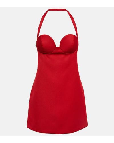 Magda Butrym Vestido corto de lana virgen - Rojo