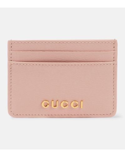 Gucci Ather Leather Card Holder - Pink