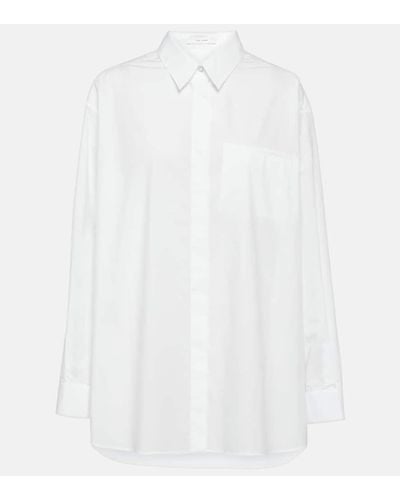 The Row Eleni Cotton Poplin Shirt - White