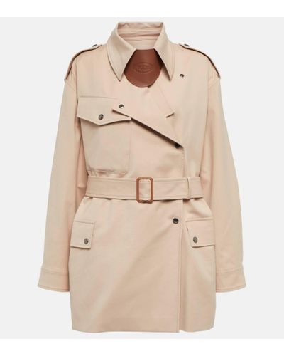 Tod's Trench in cotone con pelle - Neutro