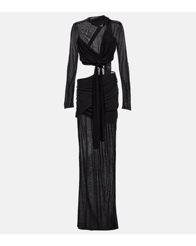 Tom Ford Vestido de fiesta en crepe con aberturas - Negro