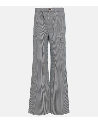 Nili Lotan Quentin Striped High-rise Jeans - Grey