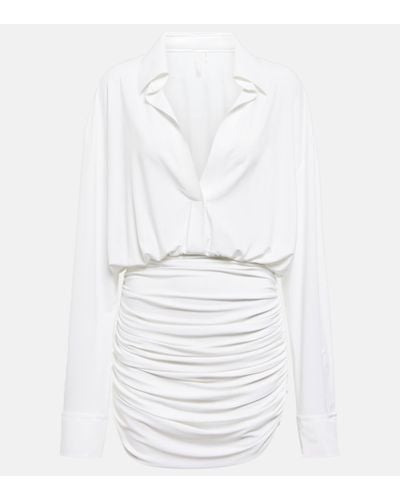 Norma Kamali Ruched Shirt Dress - White