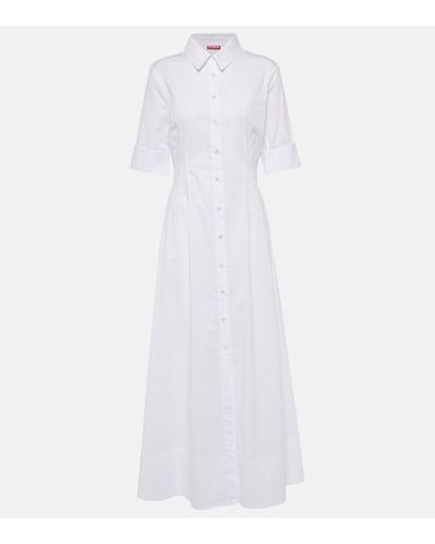 STAUD Joan Cotton Poplin Shirt Dress - White