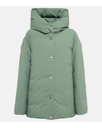 Jil Sander Hooded Puffer Jacket - Green