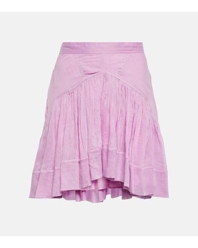 Isabel Marant Kadavu Cotton And Silk Miniskirt - Pink