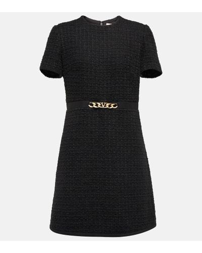 Valentino Vlogo Chain Boucle Minidress - Black