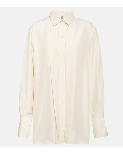 Totême Chemise en soie - Blanc