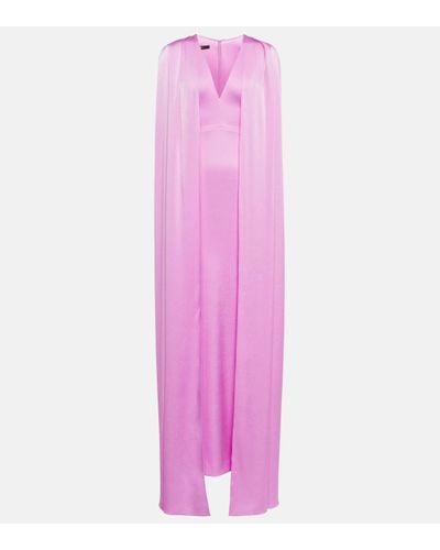 Alex Perry Hudson Cape-effect Satin-crepe Gown - Pink
