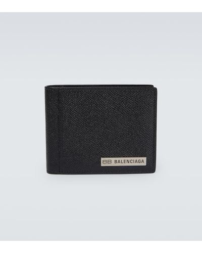 Balenciaga Plate Leather Wallet - Black