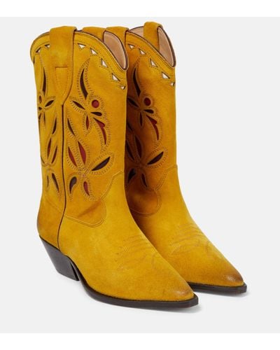 Isabel Marant Duerto Suede Ankle Boots - Yellow