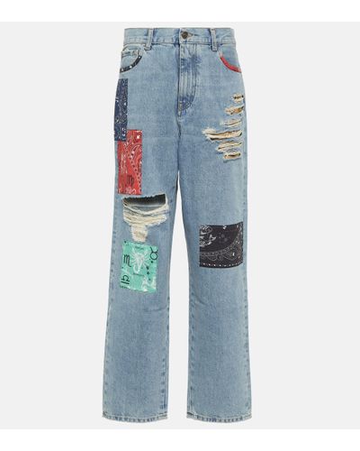 Alanui The Twelve Signs Patchwork Jeans - Blue