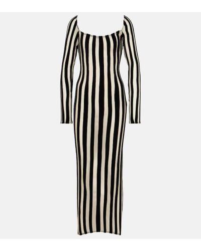 LAQUAN SMITH Striped Gown - Black
