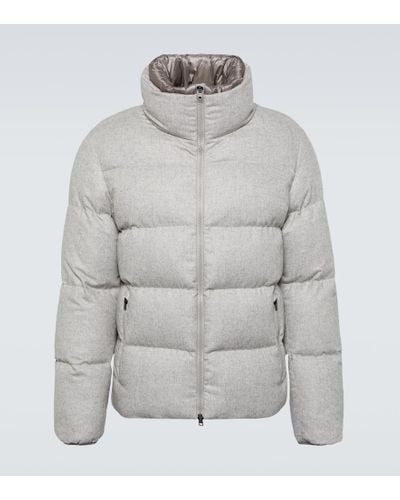 Herno Silk And Cashmere Puffer Jacket - Gray