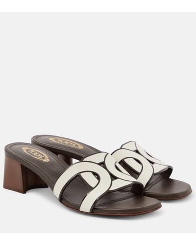 Tod's Catena Leather Sandals - Brown