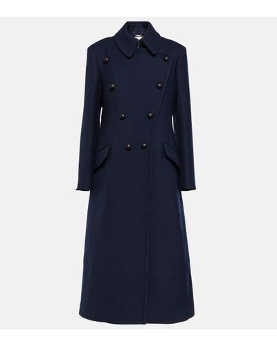 Chloé Double-breasted Wool Coat - Blue