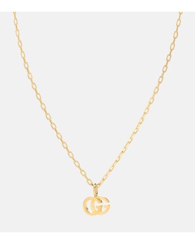 Gucci Double G 18kt Gold And Topaz Necklace - Metallic