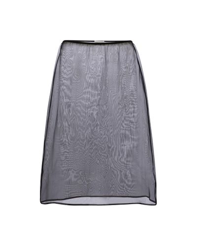 Dries Van Noten Silk Organza Miniskirt - Gray