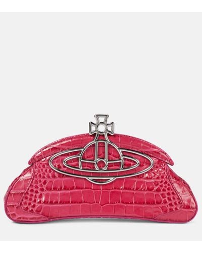 Vivienne Westwood Amber Small Leather Clutch - Red