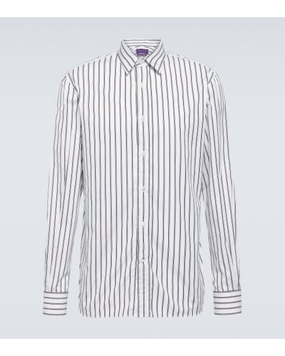 Ralph Lauren Purple Label Striped Cotton Shirt - White