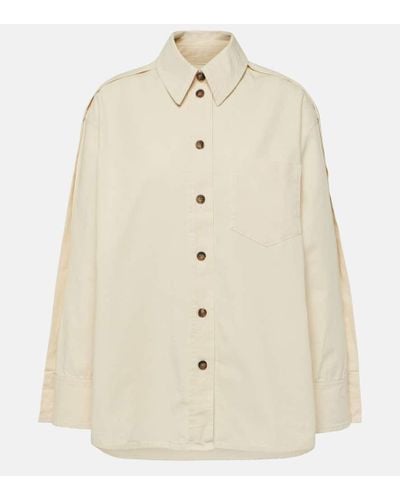 Victoria Beckham Oversized Cotton Shirt - Natural