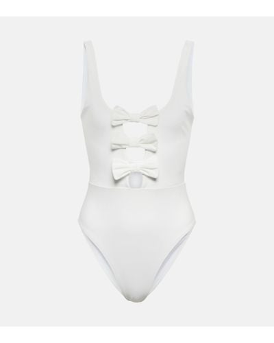 Rebecca Vallance Elena Bow One-piece Swimsuit - White