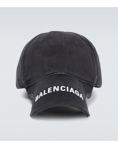 Balenciaga Logo Brim Baseball Cap - Black