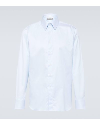 Canali Striped Cotton Shirt - White