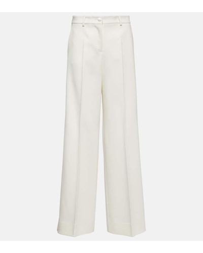 Dolce & Gabbana Pantaloni in crepe a gamba larga - Bianco