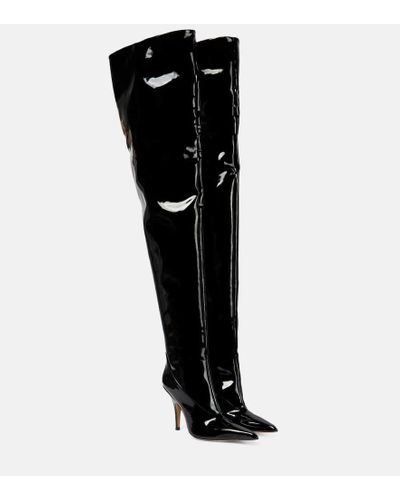 Gia Borghini Overknee-Stiefel Gia 33 aus Lackleder - Schwarz